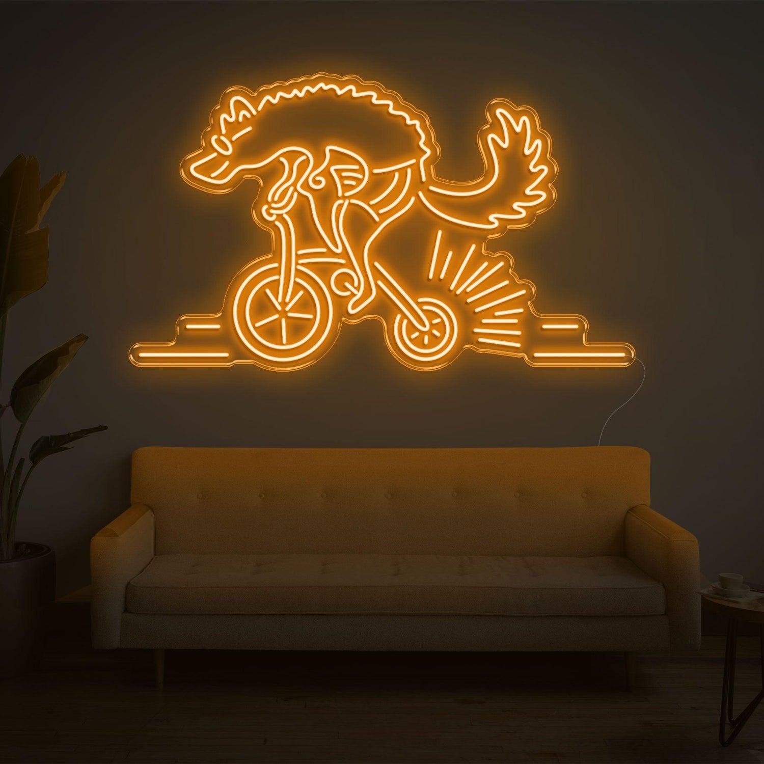 Purple Wolf Riding Bike Led Neon Sign For Modern Home Wall Decor | Shineneon