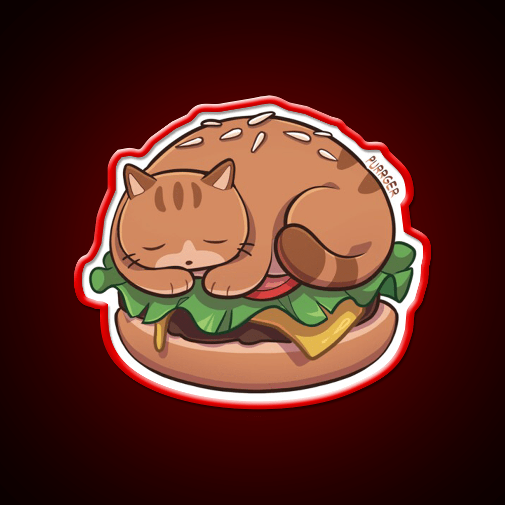 Purrger Fast Food Led Neon Sign For Burger Place Rgb Color - Shineneon