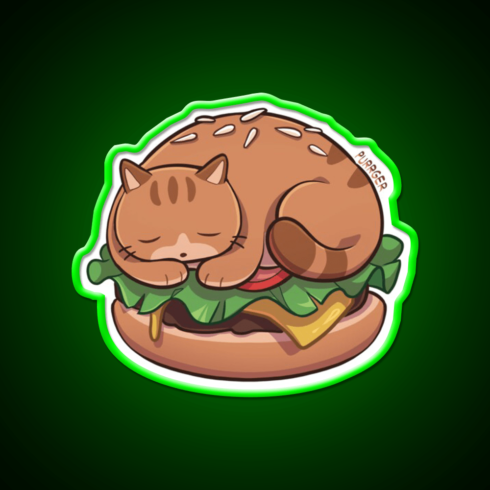 Purrger Fast Food Led Neon Sign For Burger Place Rgb Color - Shineneon