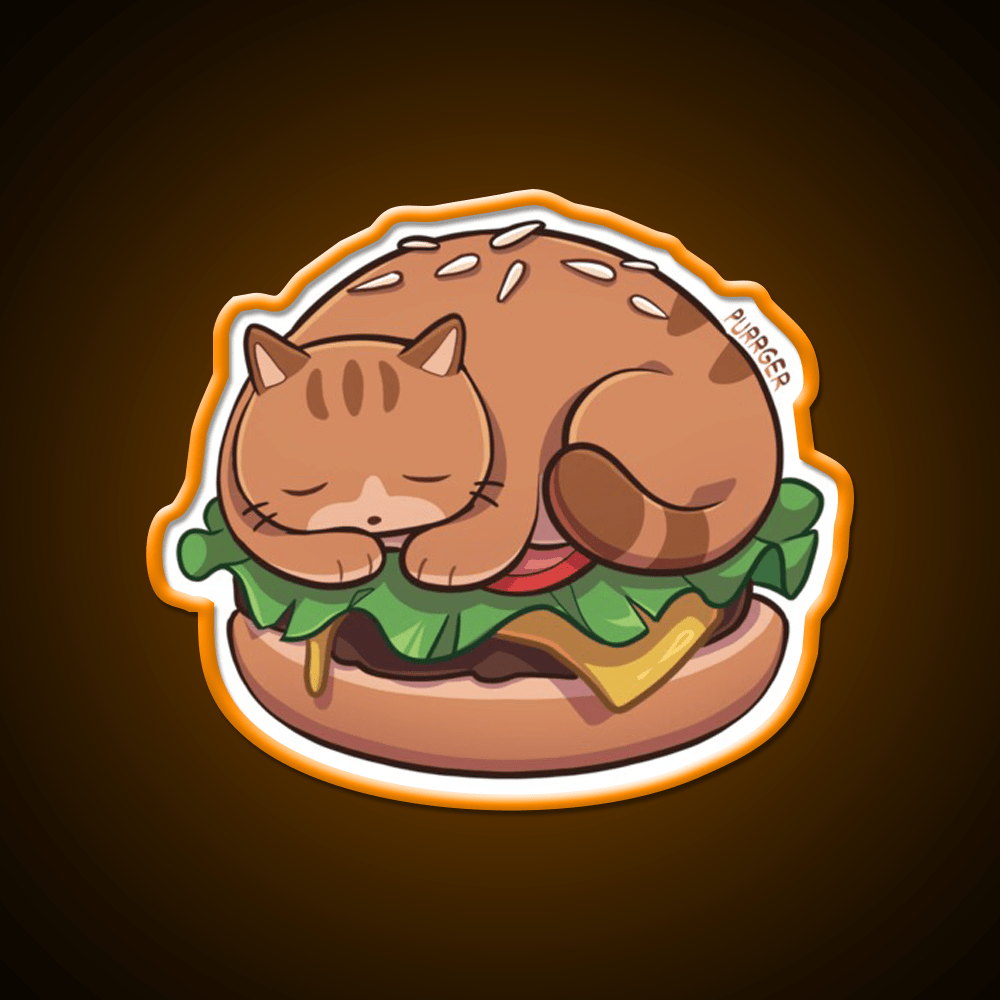 Purrger Fast Food Led Neon Sign For Burger Place Rgb Color - Shineneon