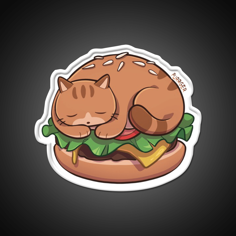 Purrger Fast Food Led Neon Sign For Burger Place Rgb Color - Shineneon