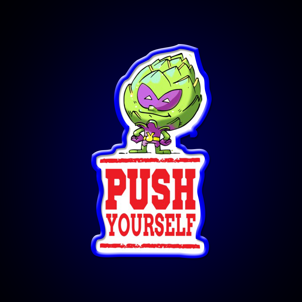 Push Yourself Artichoke Alien Workout Gym Fitness Led Neon Sign Rgb Color