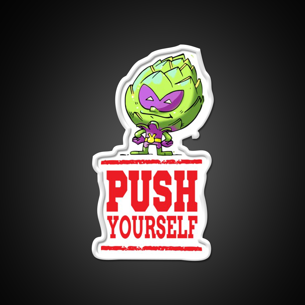 Push Yourself Artichoke Alien Workout Gym Fitness Led Neon Sign Rgb Color