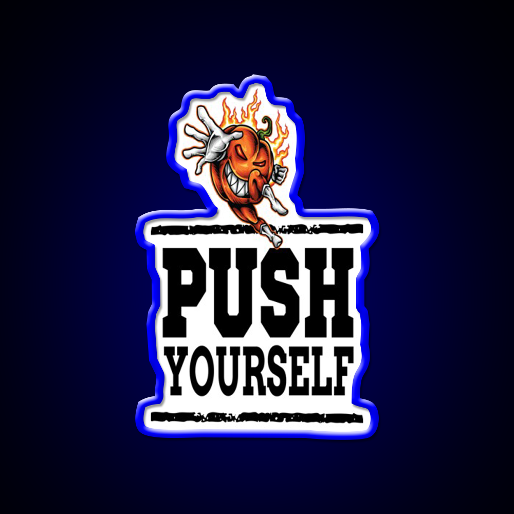 Push Yourself Halloween Pumpkin Workout Gym Fitness Led Neon Sign Rgb Color