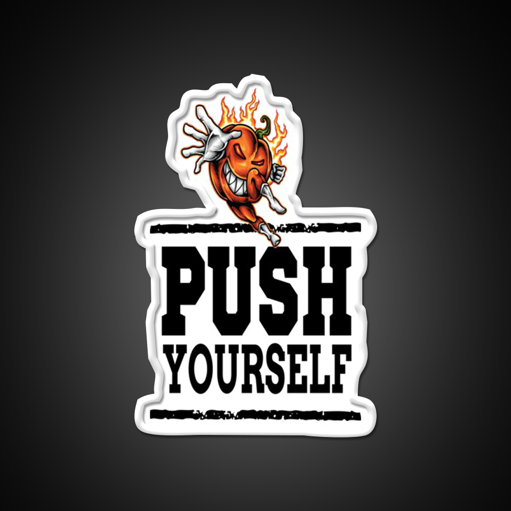 Push Yourself Halloween Pumpkin Workout Gym Fitness Led Neon Sign Rgb Color