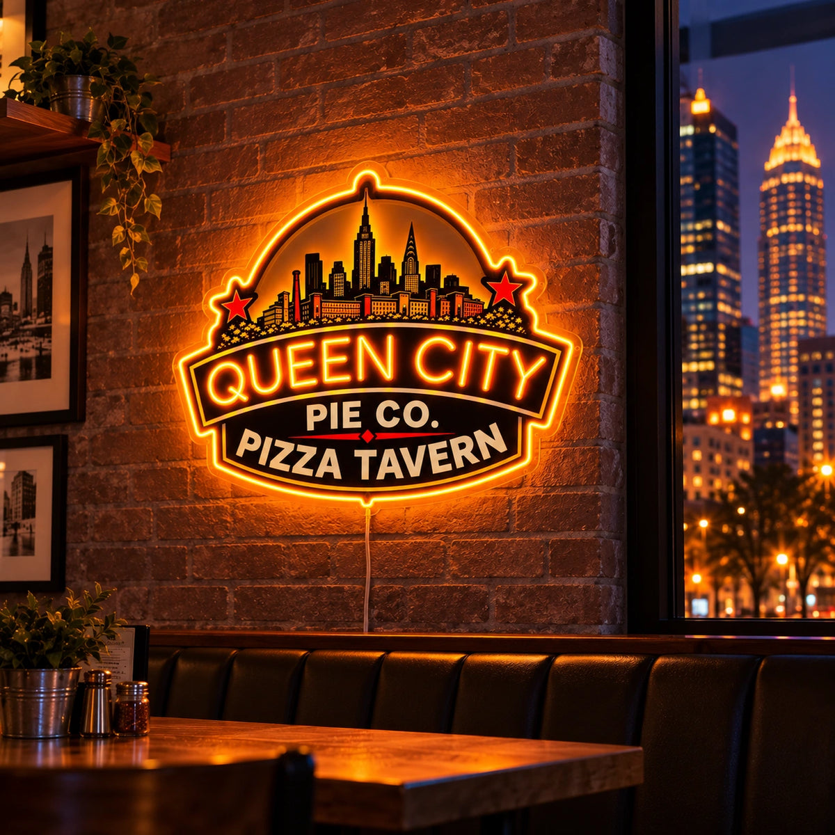 Queen City Pie Custom LED Neon Sign | 2fe934829eea62a4601234a2990846b4203a17248fea6db0f7a3003bd9eb0b06 | natural_light