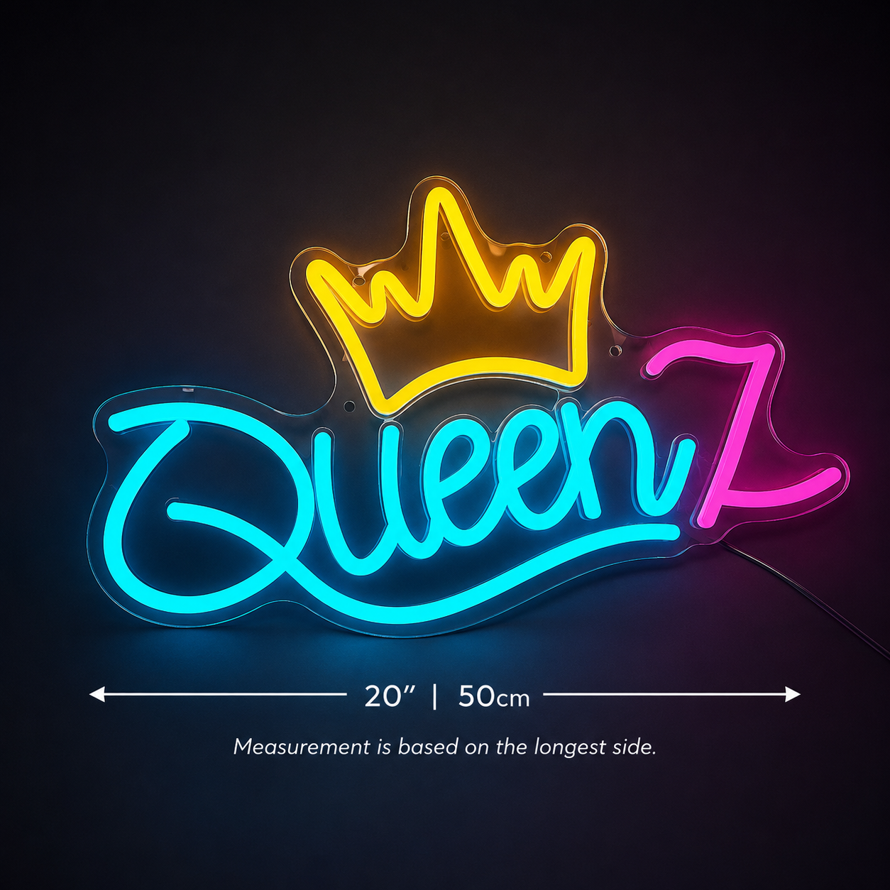 Queen LED Neon Sign Home Decor - 04 Size Image