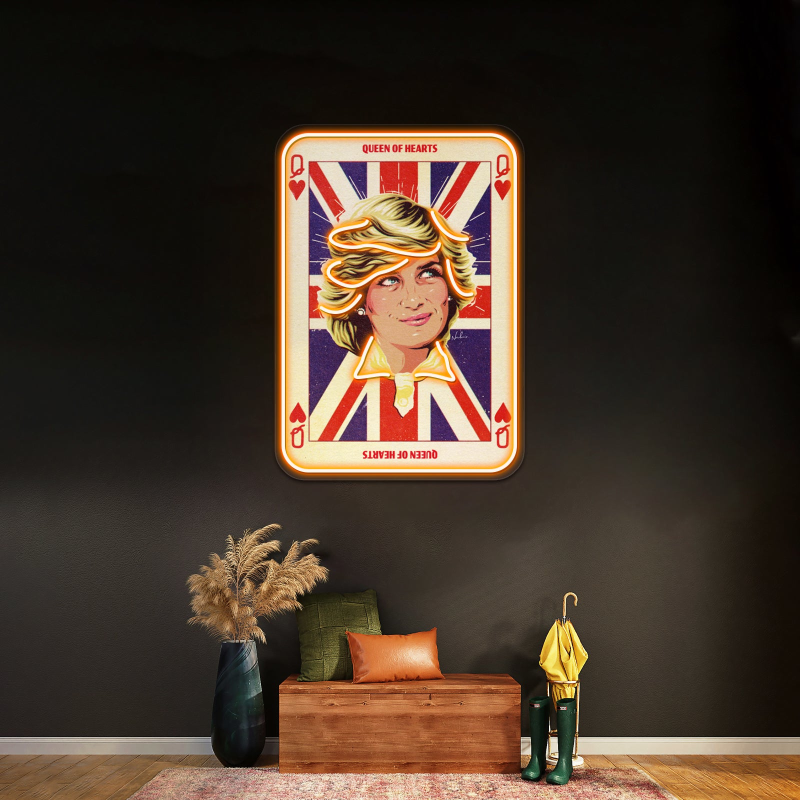 Queen Of Hearts Artwork Led Signs For Room | Shineneon