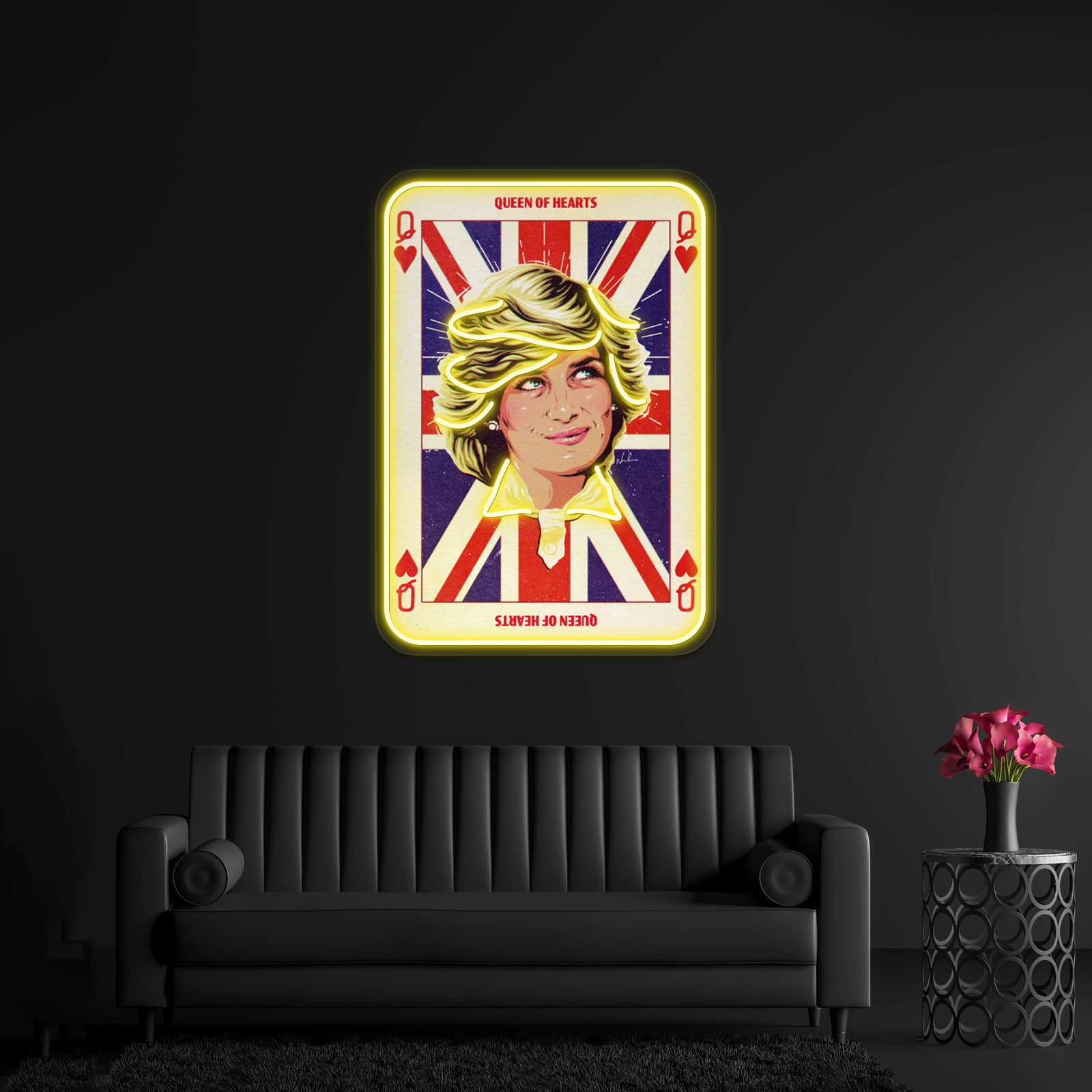 Queen Of Hearts Artwork Led Signs For Room | Shineneon