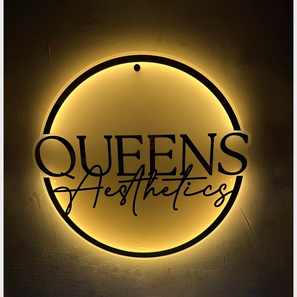 Queens Aesthetics Acrylic Business Logo Sign - Shineneon