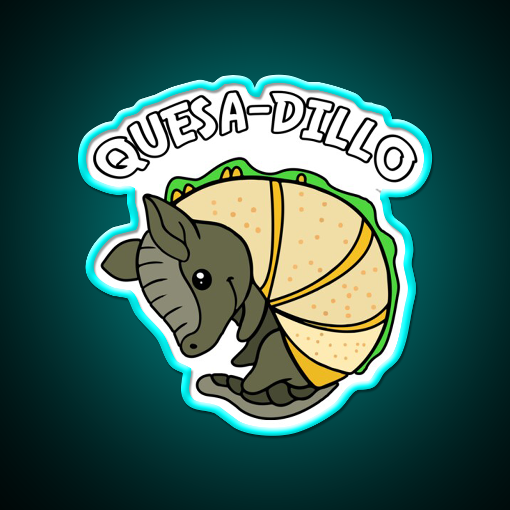 Quesa Dillo Red Fast Food Led Neon Sign For Burger Place Rgb Color