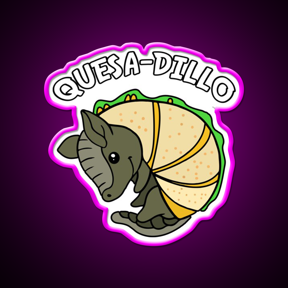 Quesa Dillo Red Fast Food Led Neon Sign For Burger Place Rgb Color