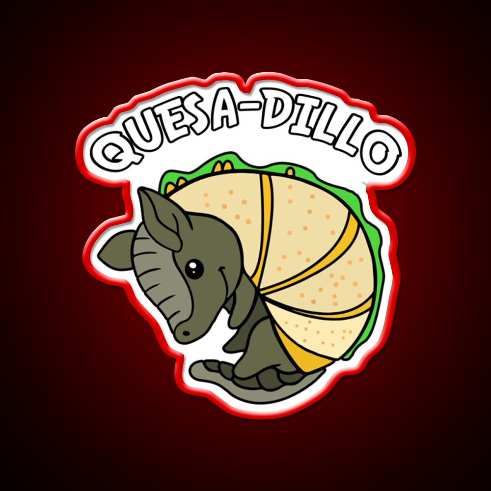 Quesa Dillo Red Fast Food Led Neon Sign For Burger Place Rgb Color