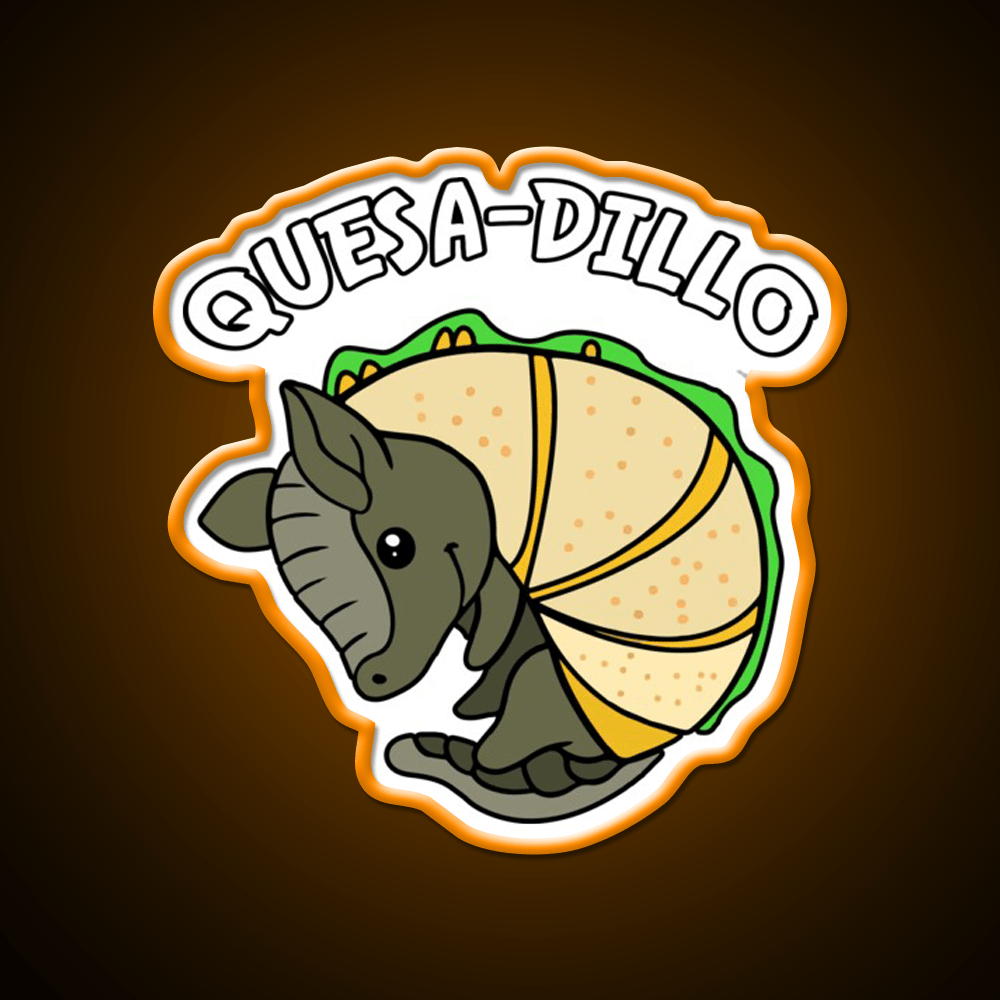 Quesa Dillo Red Fast Food Led Neon Sign For Burger Place Rgb Color - Shineneon