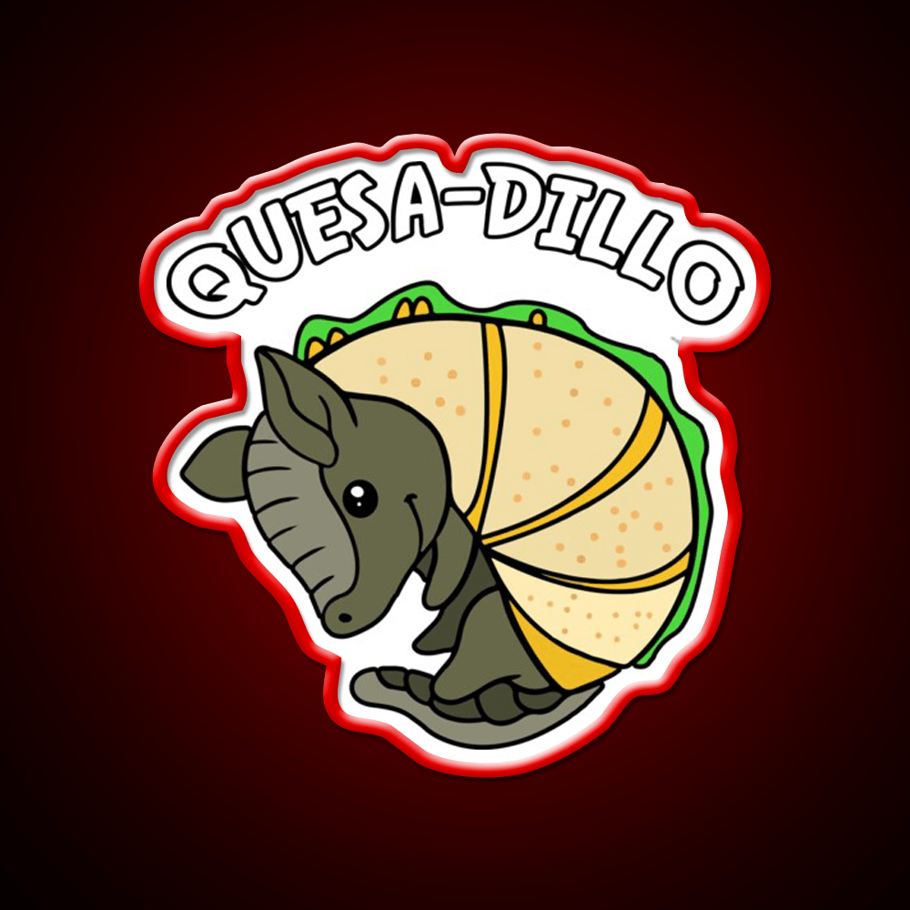 Quesa Dillo Red Fast Food Led Neon Sign For Burger Place Rgb Color - Shineneon