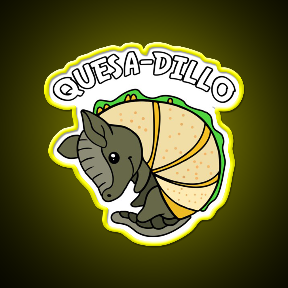 Quesa Dillo Red Fast Food Led Neon Sign For Burger Place Rgb Color