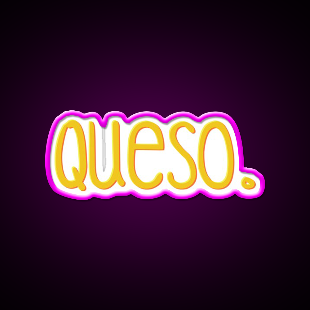 Queso Fast Food Led Neon Sign For Burger Place Rgb Color