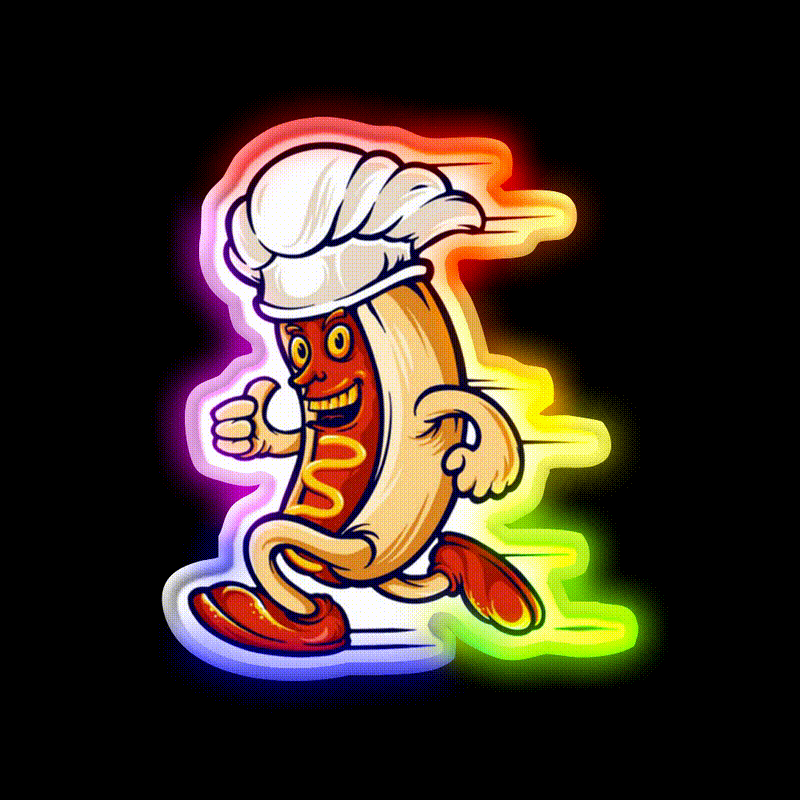 Quick Hotdog Fast Food Led Neon Sign For Burger Place Rgb Color