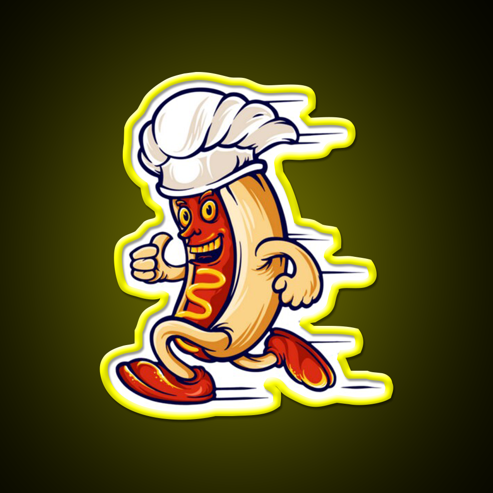 Quick Hotdog Fast Food Led Neon Sign For Burger Place Rgb Color