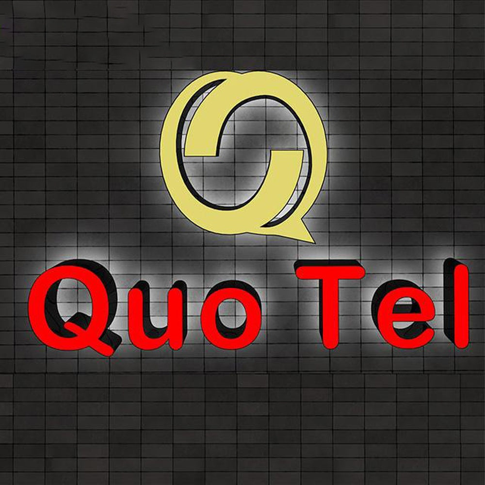 Quo Tel With Logo 3D Frontlit Letters Metal Led Sign