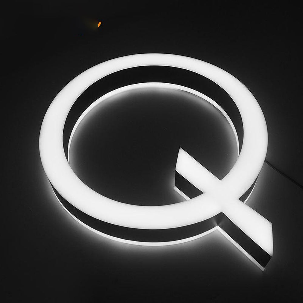Qyk 3D Front And Back Lit Letters Metal Led Sign - Shineneon