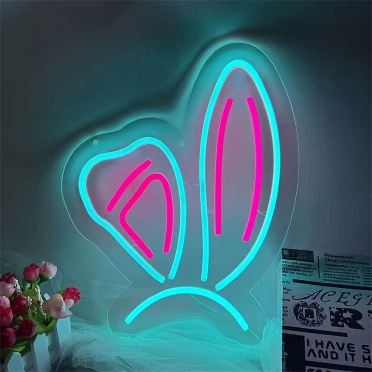 Rabbit Ears Sign Party Decorations Led Neon Signs For Bars - Shineneon