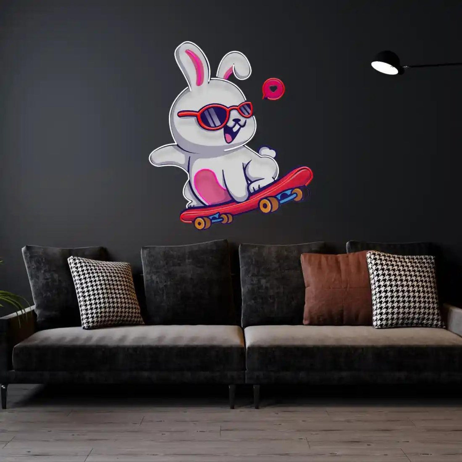 Rabbit Patin Multicolor Cartoon Led Neon Sign For Indoor Wall Decor | Shineneon