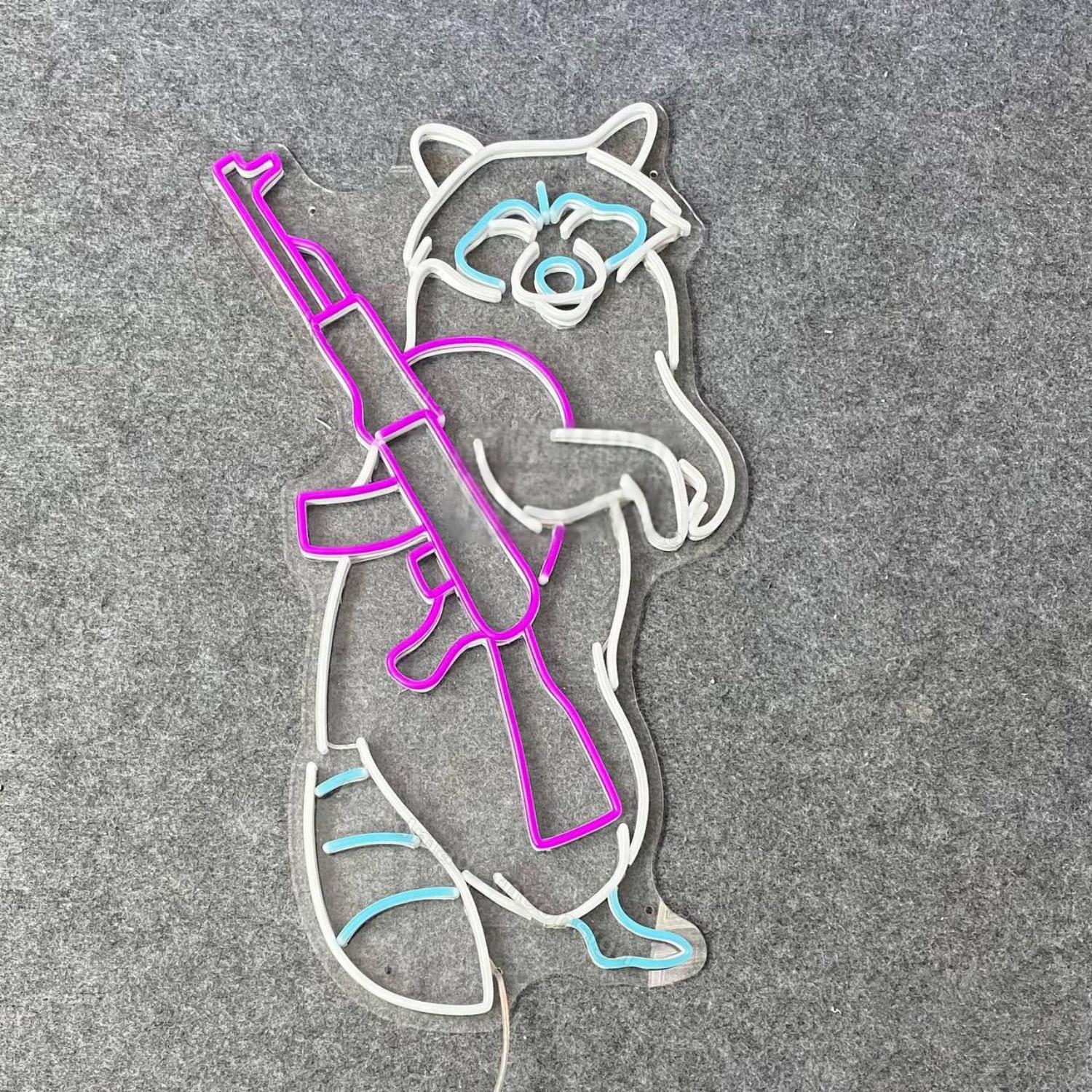Raccoon Shooting Led Neon Sign | Shineneon