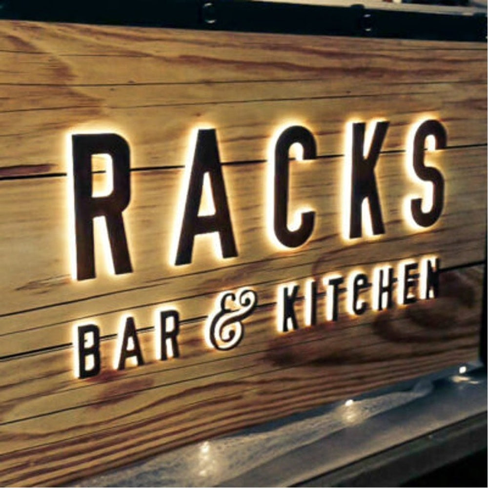 Racks Bar Kitchen 3D Backlit Channel Letters Led Light Sign
