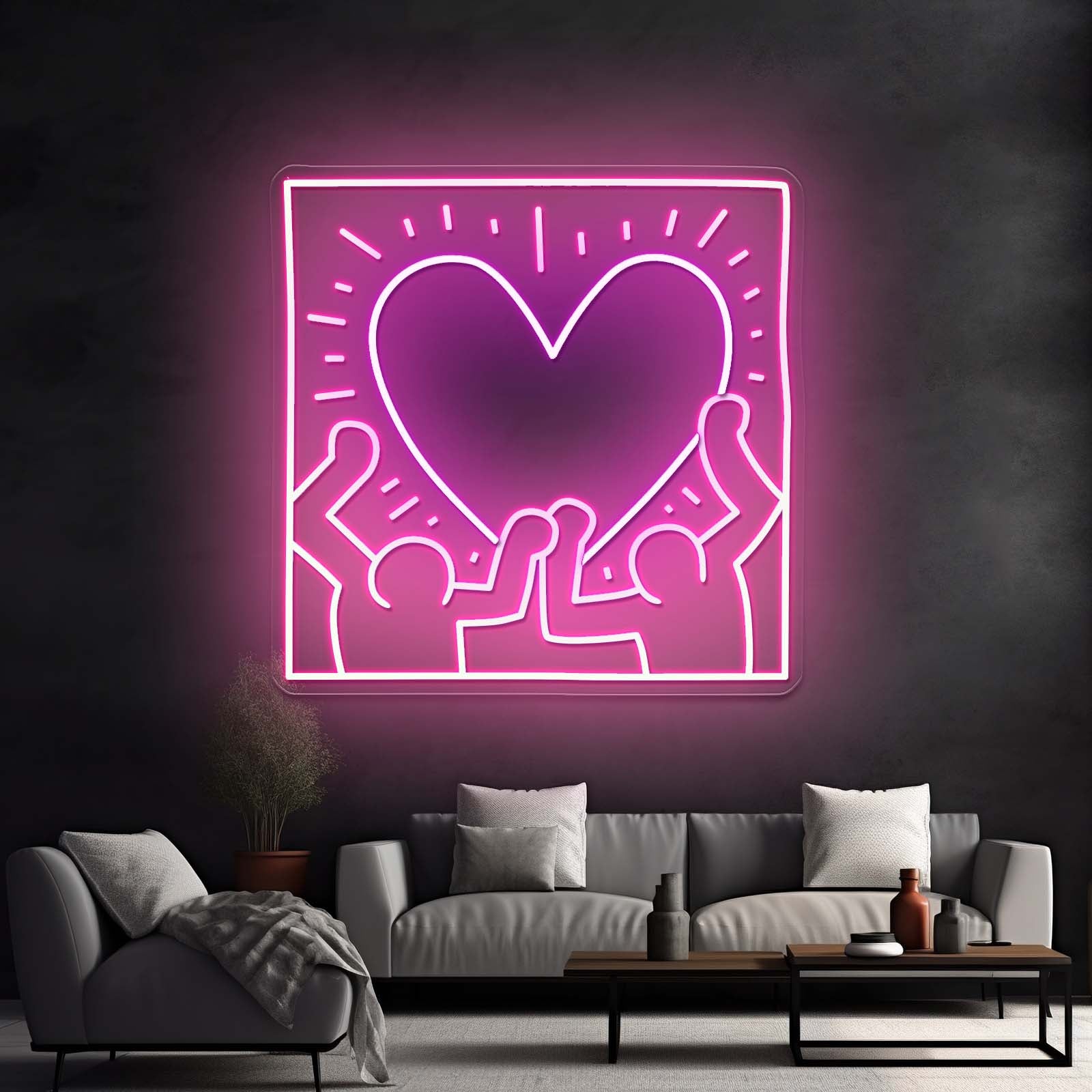 Radiant Heart Artistic Neon Signs Wall Art Led Signs | Shineneon