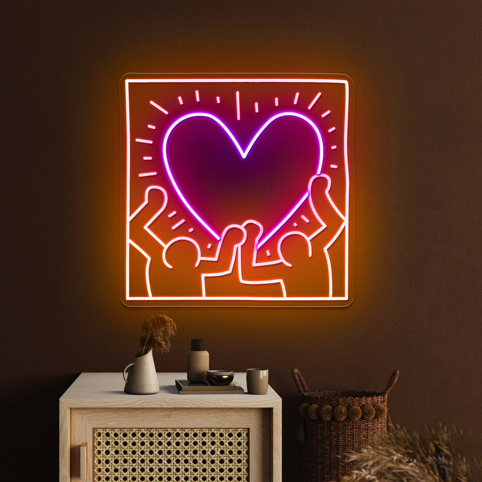 Radiant Heart Artistic Neon Signs Wall Art Led Signs | Shineneon