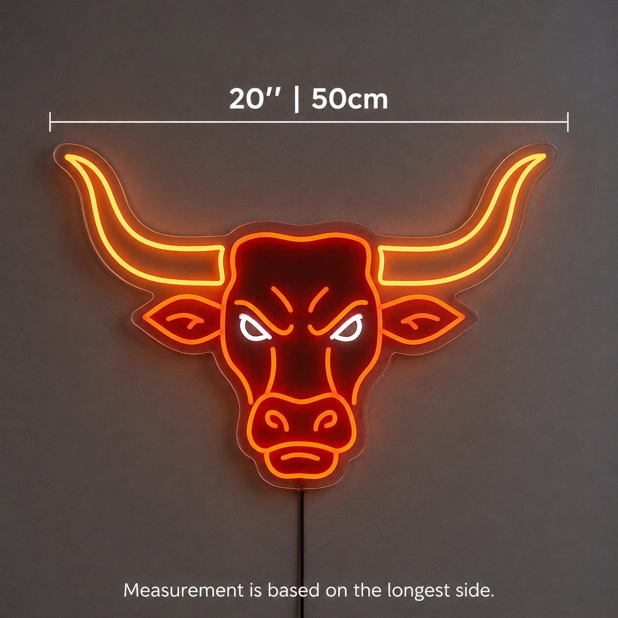 Raging Bull Head Neon Sign LED Neon Sign size image