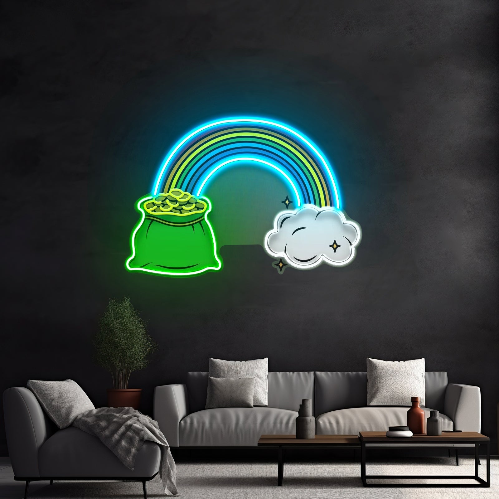 Rainbow Archway Saint Patrick Day Led Signs For Bedroom - Shineneon