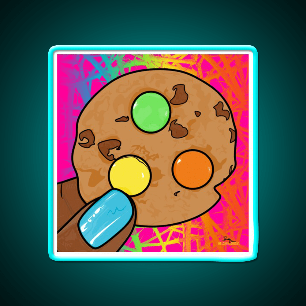 Rainbow Chocolate Chip Cookie Pop Art Nail Salon Led Neon Sign Rgb Color - Shineneon