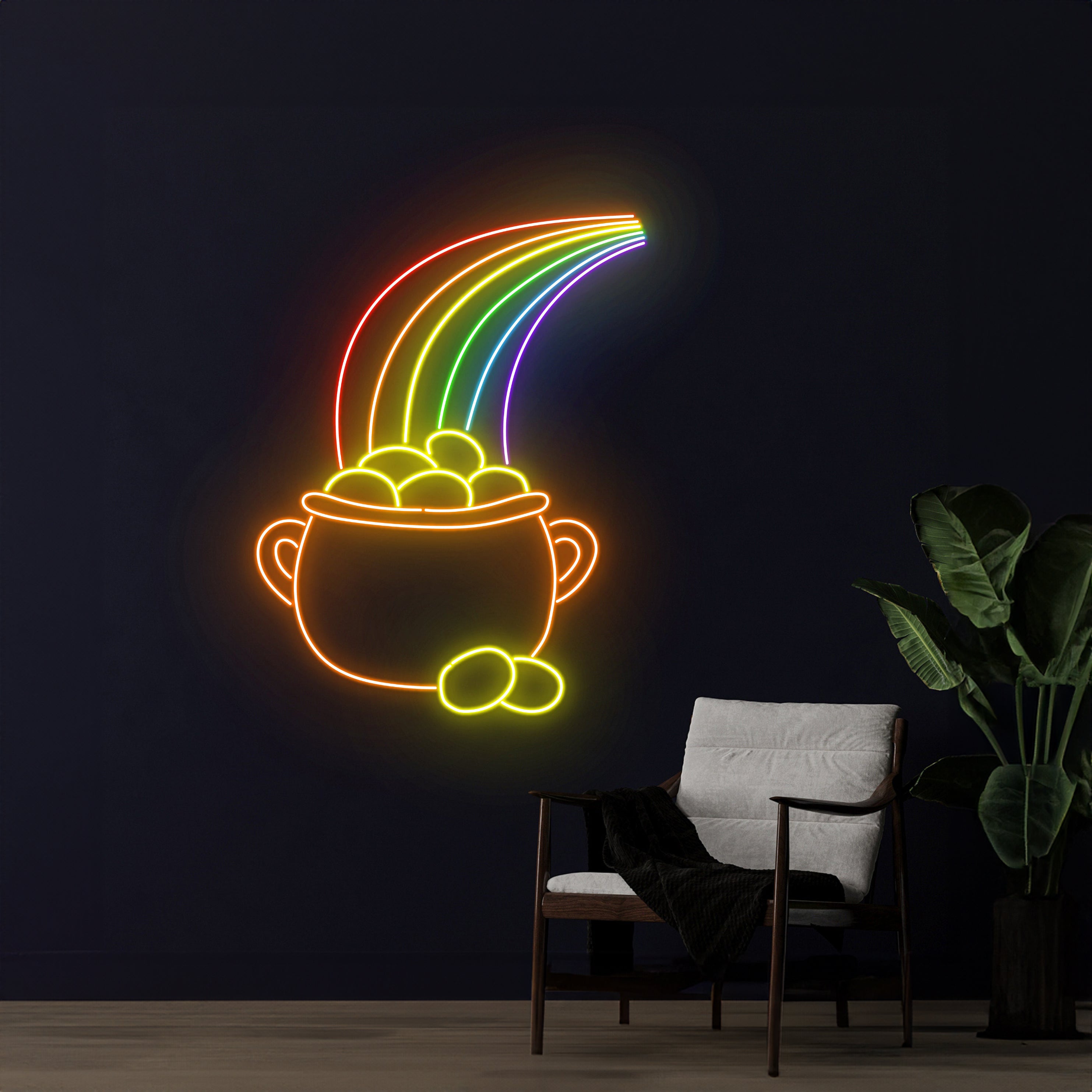Rainbow Gold Cauldron Neon Sign | Shineneon