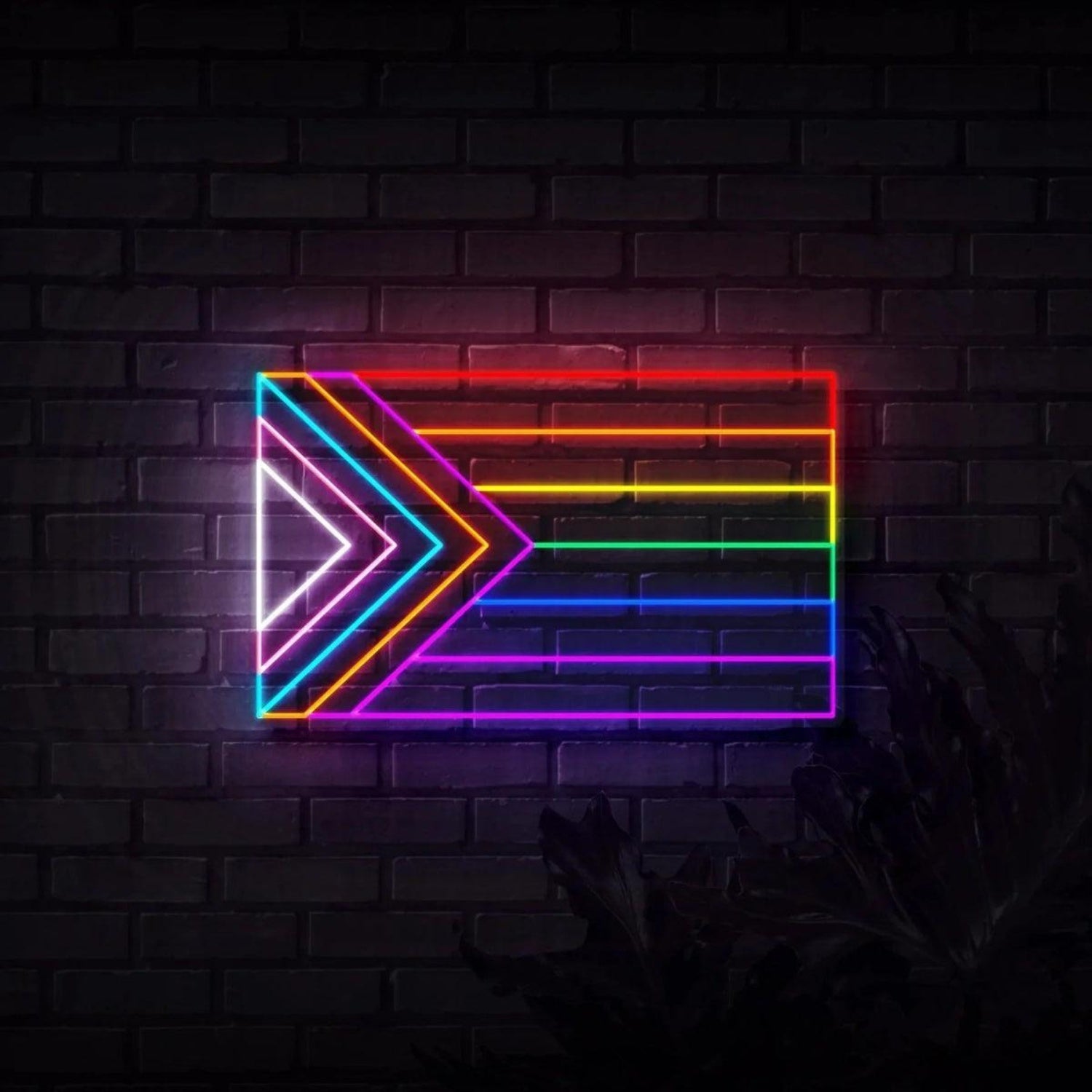 Rainbow Gradient Arrow Frame Led Neon Sign For Indoor Bar Cafe Decor | Shineneon