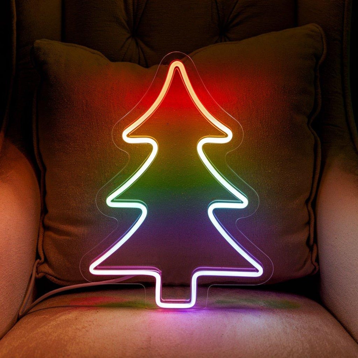 Rainbow Gradient Christmas Tree Led Neon Sign For Holiday Home Decor | Shineneon