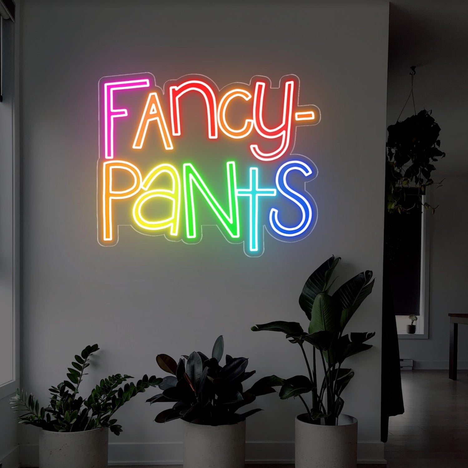 Rainbow-Gradient Handwritten Fancy Pants Led Neon Sign For Indoor Decor | Shineneon