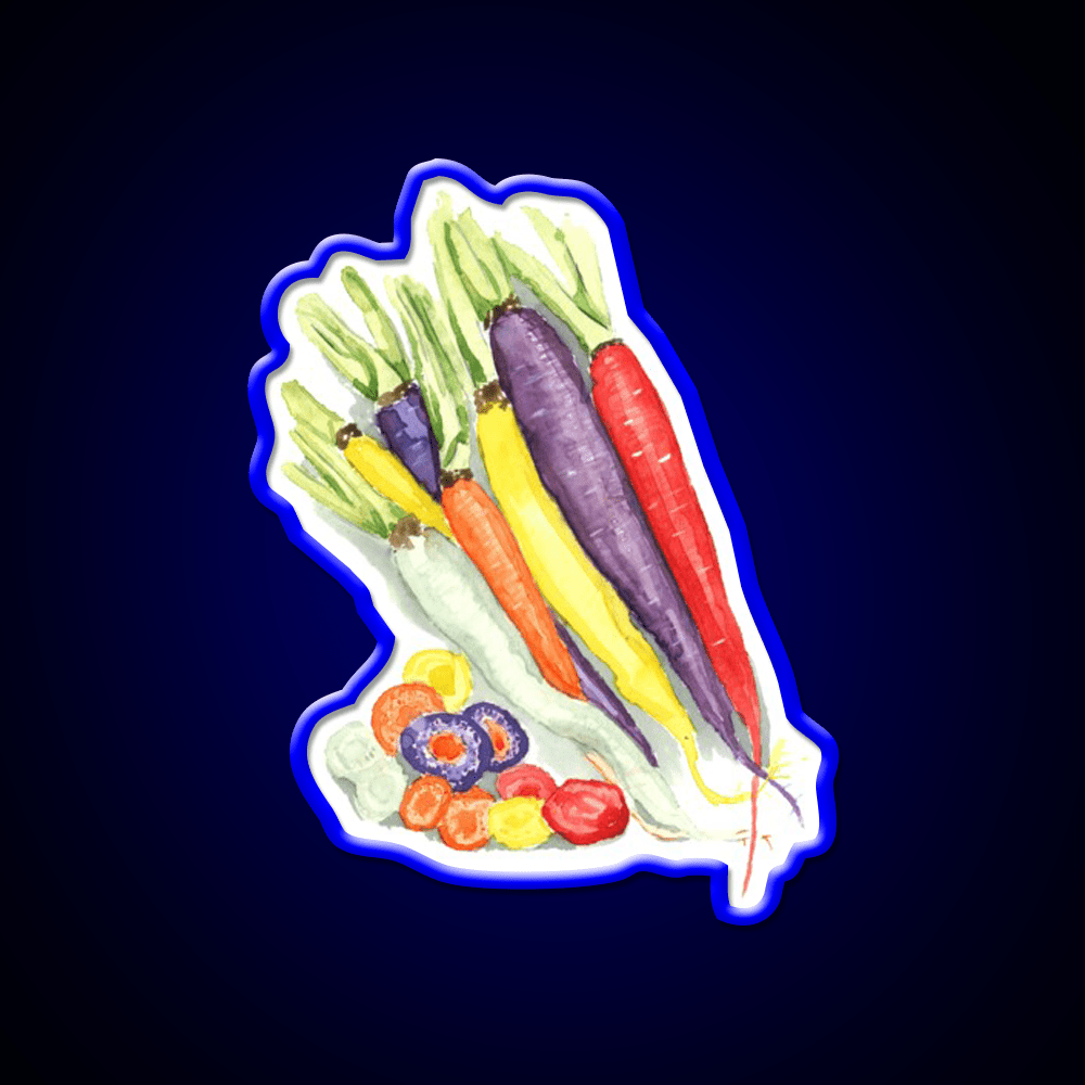 Rainbow Heirloom Carrots Snack Food Led Neon Sign Rgb Color - Shineneon