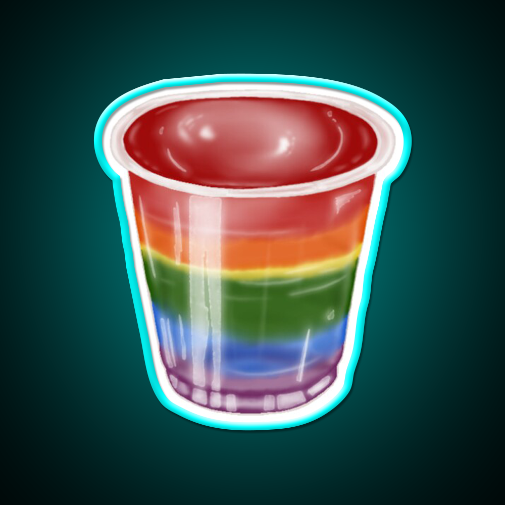 Rainbow Jelly Shots Snack Food Led Neon Sign Rgb Color