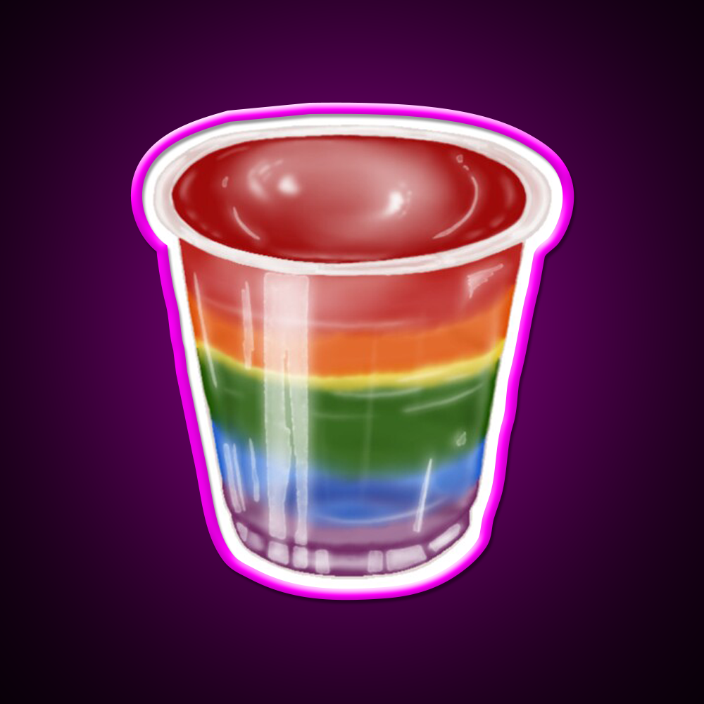 Rainbow Jelly Shots Snack Food Led Neon Sign Rgb Color