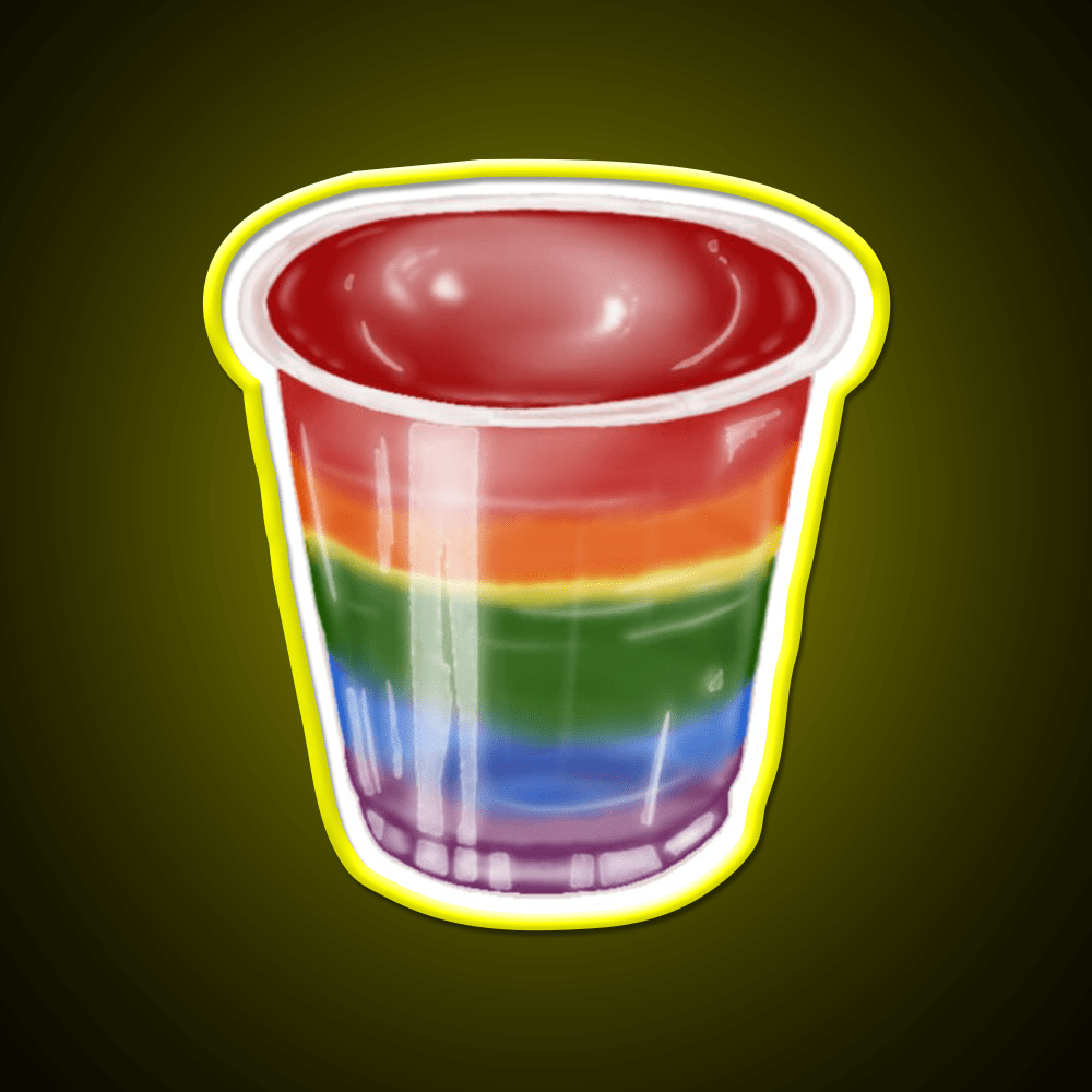 Rainbow Jelly Shots Snack Food Led Neon Sign Rgb Color - Shineneon