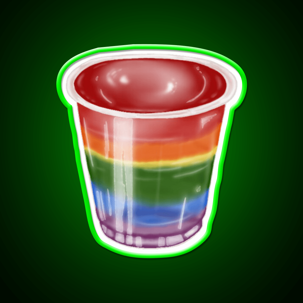 Rainbow Jelly Shots Snack Food Led Neon Sign Rgb Color - Shineneon