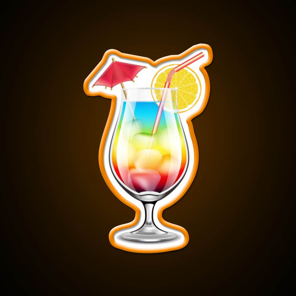 Rainbow Paradise Cocktail Bar Decor Led Neon Sign By Designs Rgb Color - LED neon sign view 6