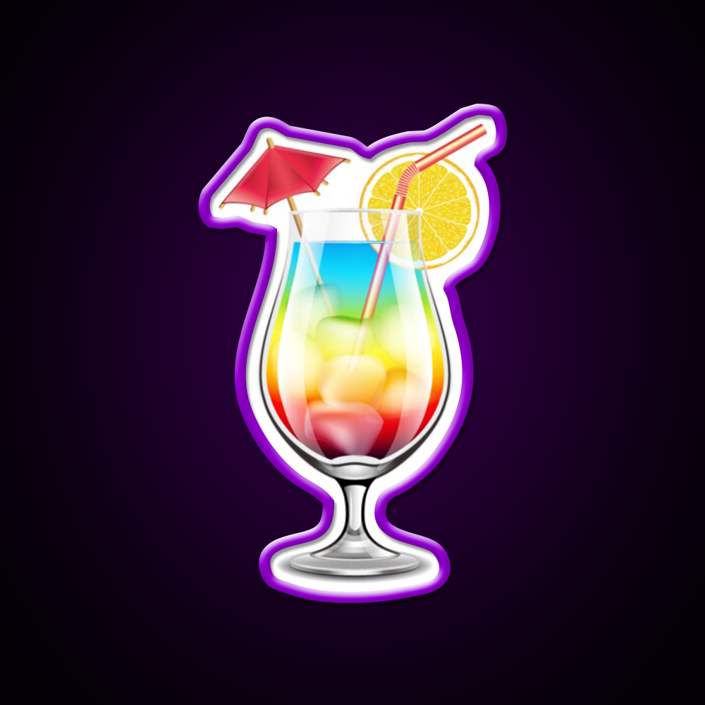 Rainbow Paradise Cocktail Bar Decor Led Neon Sign By Designs Rgb Color - LED neon sign view 9