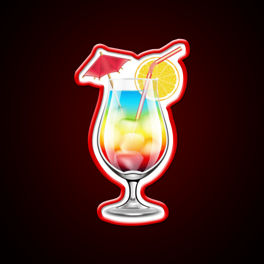 Rainbow Paradise Cocktail Bar Decor Led Neon Sign By Designs Rgb Color - Shineneon