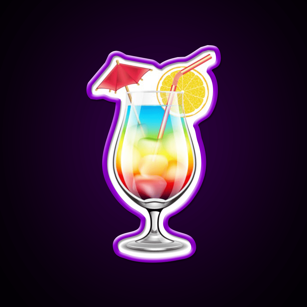 Rainbow Paradise Cocktail Bar Decor Led Neon Sign By Designs Rgb Color - Shineneon