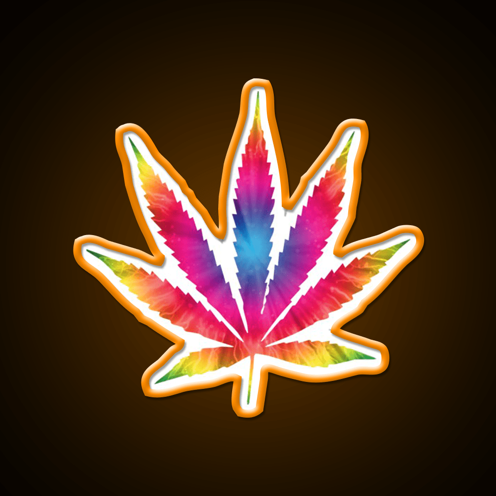 Rainbow Pot Leaf Hemp Inspired Green Leaf Led Neon Sign Rgb Color - Shineneon