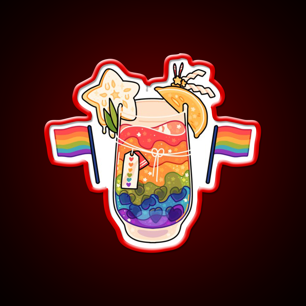 Rainbow Pride Drink Cocktail Bar Decor Led Neon Sign Rgb Color - LED neon sign view 10