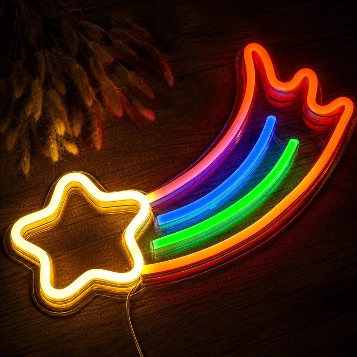 Rainbow Shooting Star LED Neon Sign - Shineneon